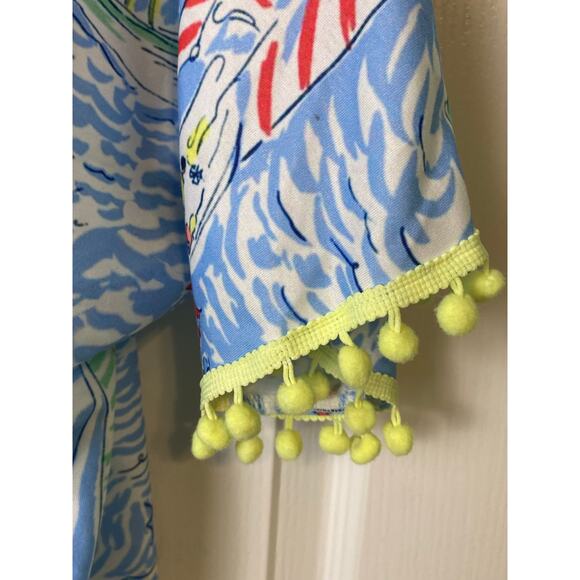 Little Lamb & Company Women's Resort Mom Print Pom Pom Swim Cover Size Small NWT - Picture 4 of 8